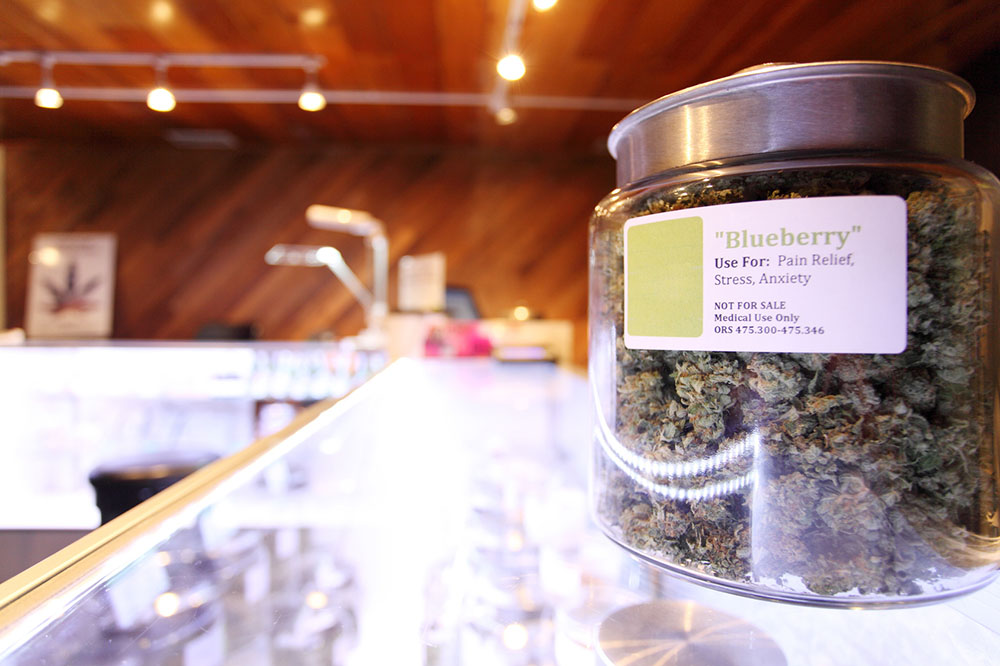 Medical marijuana in large jar